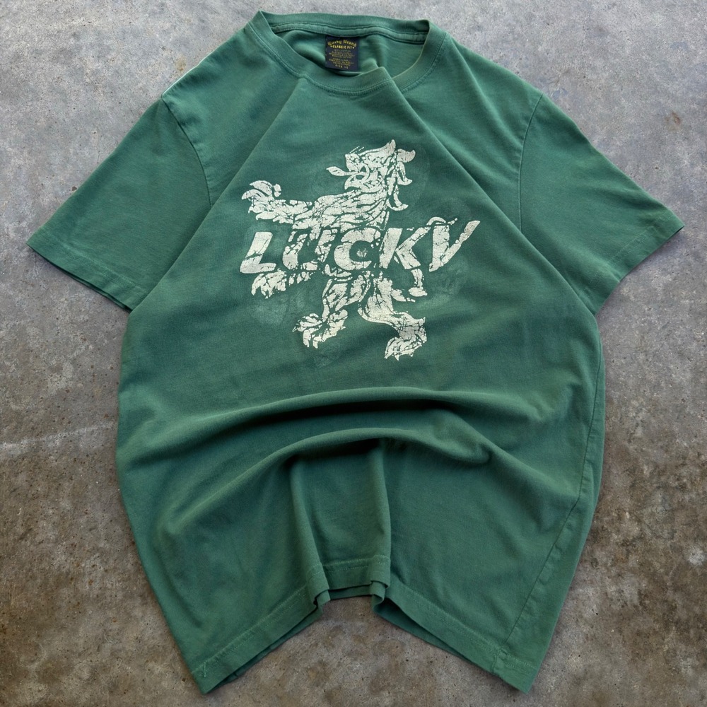 Vintage Y2K Lucky Brand Graphic Tee Sick Classic Fit Green XS (g2a) - Picture 3 of 8